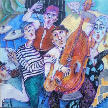 Painting Jazz madness by Garilli Nicole | Painting Figurative Acrylic Life style