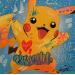 Peinture Pikachu par Kedarone | Tableau Pop-art Icones Pop Graffiti Acrylique