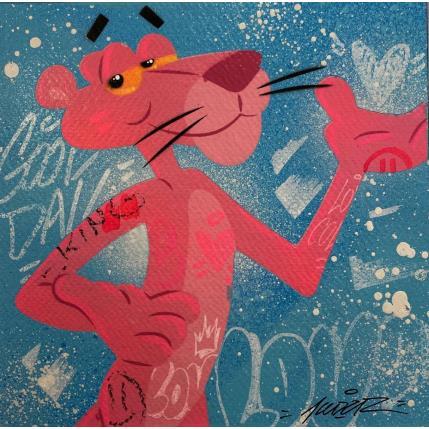 Gemälde Pink Panther von Kedarone | Gemälde Pop-Art Acryl, Graffiti Pop-Ikonen