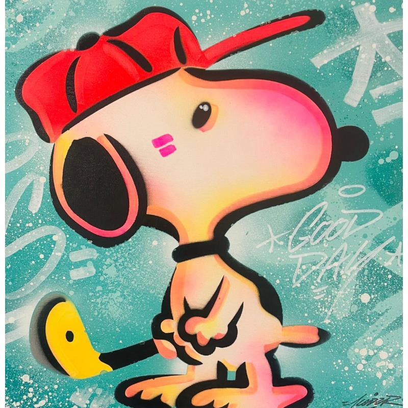 Gemälde Snoopy Golf von Kedarone | Gemälde Pop-Art Pop-Ikonen Graffiti Acryl