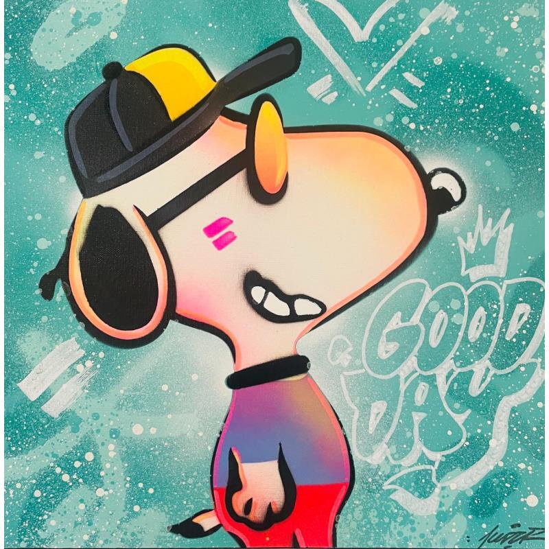 Painting Snoopy smile by Kedarone | Painting Pop-art Pop icons Graffiti Acrylic