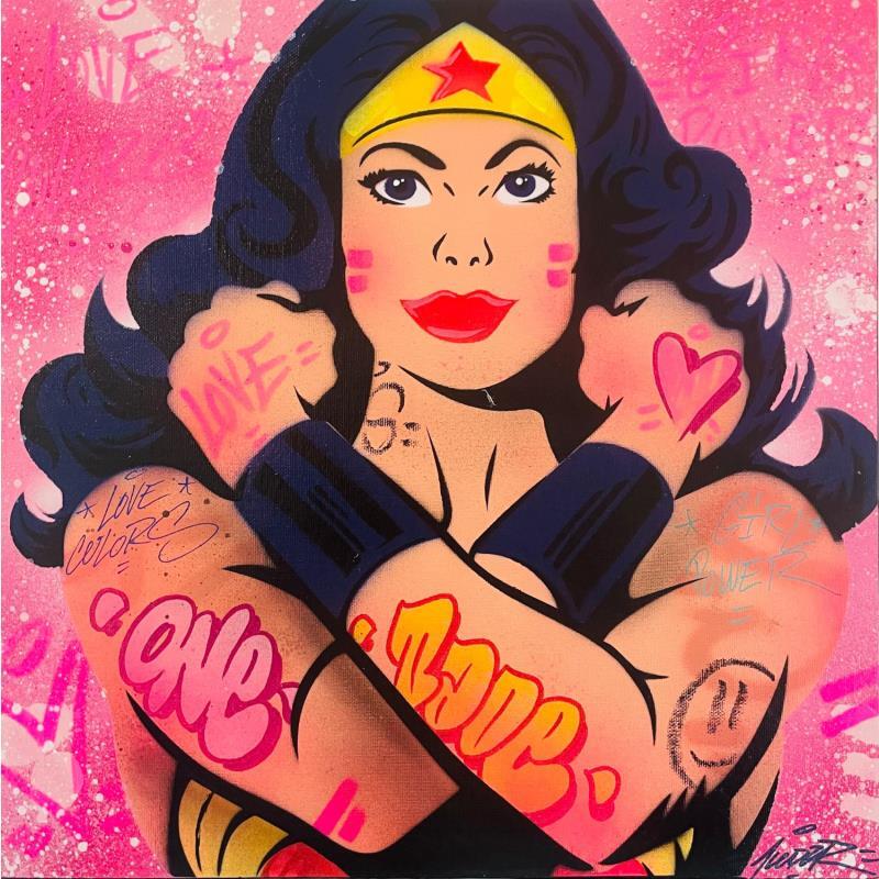 Painting Wonderwoman by Kedarone | Painting Pop-art Pop icons Graffiti Acrylic