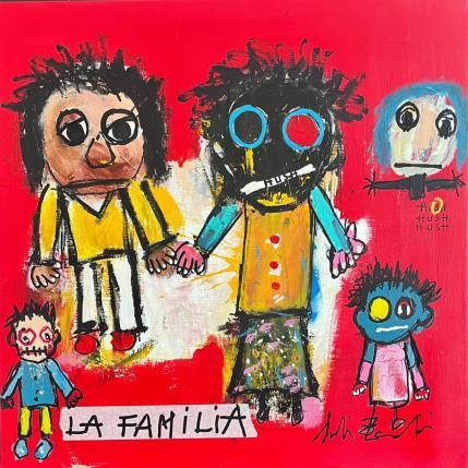 Painting LA FAMILIA  by Zaïdi Larbi | Painting Raw art Acrylic, Pastel, Posca Portrait