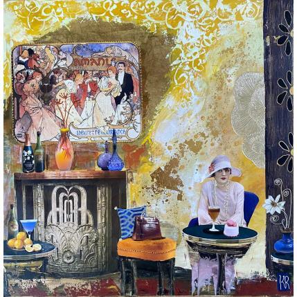 Peinture En t'attendant par Romanelli Karine | Tableau Figuratif Acrylique, Collage