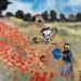 Painting F2  Golf dans les coquelicots (C. Monet) by Marie G.  | Painting Pop-art Pop icons Wood Acrylic