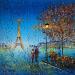 Painting Une fleuriste à Paris by Dessapt Elika | Painting Impressionism Acrylic Sand