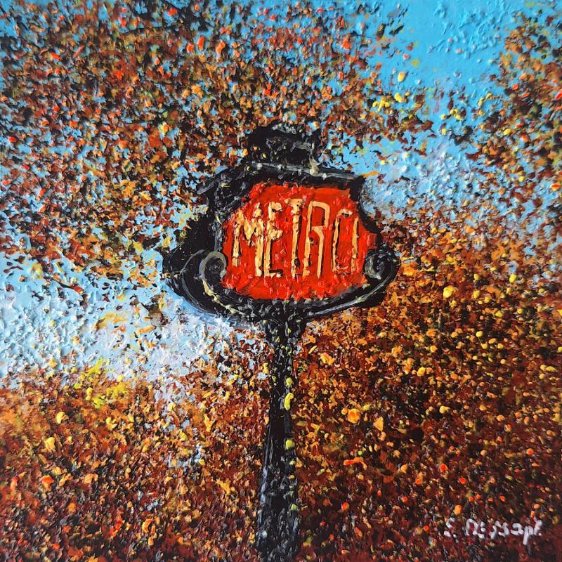 Painting Métro by Dessapt Elika | Painting Impressionism Acrylic, Sand