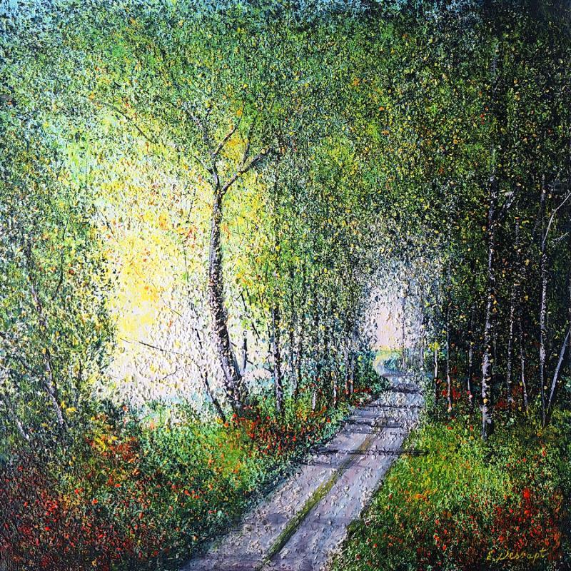 Painting Le chemin by Dessapt Elika | Painting Impressionism Acrylic, Sand