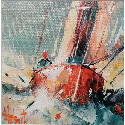 Painting Face au vent by Hébert Franck | Painting Figurative Oil Landscapes, Marine