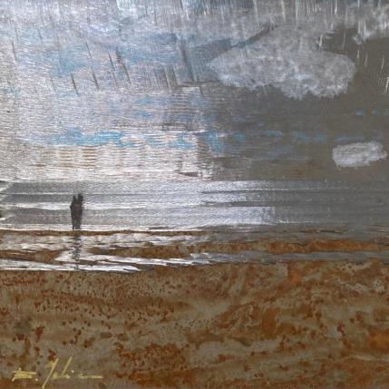 Painting Couple plage du L’ido 3 by Mahieu Bertrand | Painting Figurative Metal Landscapes, Marine