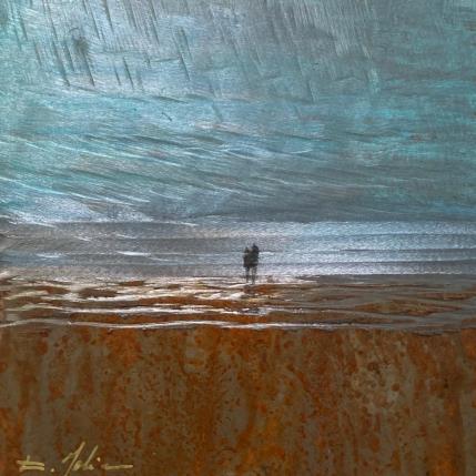 Painting Couple plage du L’ido 1 by Mahieu Bertrand | Painting Figurative Metal Landscapes, Marine