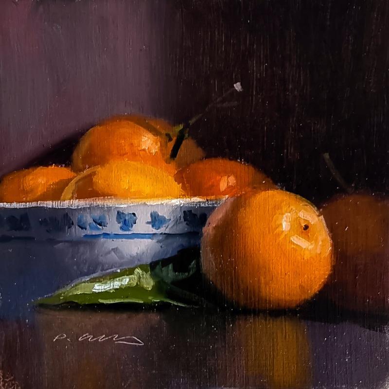 Painting Bol de Clémentines by Giroud Pascal | Painting Figurative Oil Still-life