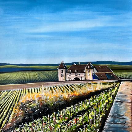 Painting domaine du clos Vougeot by Touras Sophie-Kim  | Painting Realism Acrylic Architecture, Still-life