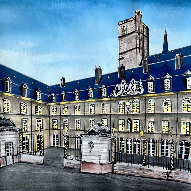 Painting La nuit au palais des ducs de Bourgogne à Dijon by Touras Sophie-Kim  | Painting Realism Oil Still-life