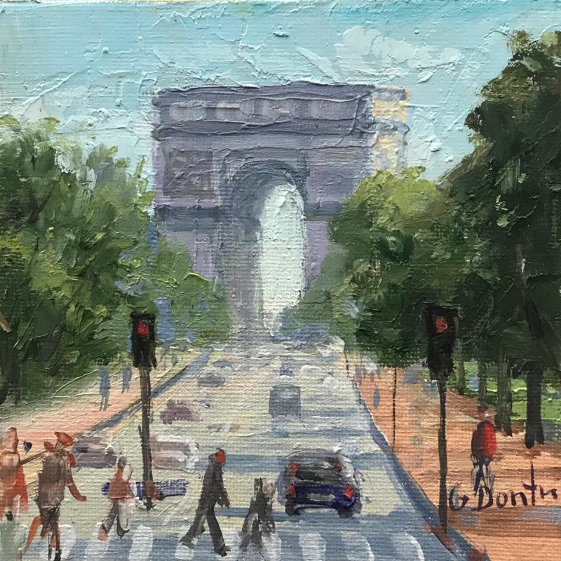 Gemälde L'arc de Triomphe sur les Champs-Elysées  von Dontu Grigore | Gemälde Figurativ Urban Öl