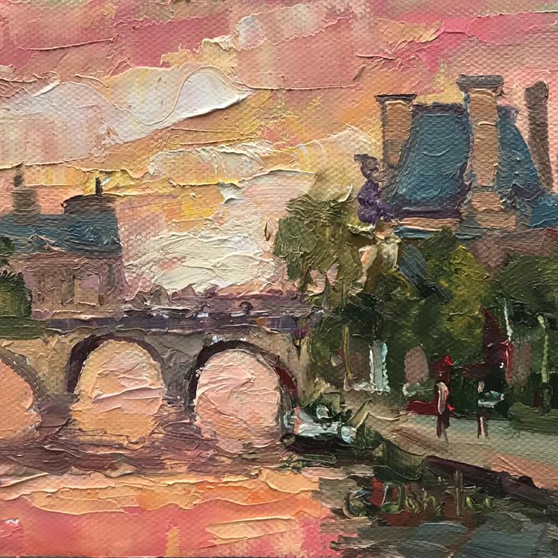 Painting Le ciel crépusculaire à Paris by Dontu Grigore | Painting Figurative Urban Oil