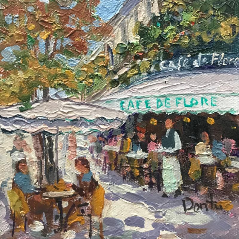 Painting Le café de Flore en automne  by Dontu Grigore | Painting Figurative Urban Oil