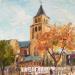 Painting L'église parisienne en automne  by Dontu Grigore | Painting Figurative Urban Oil