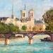 Painting Notre-Dame de Paris  by Dontu Grigore | Painting Figurative Urban Oil