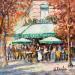 Painting Les Deux Magots by Dontu Grigore | Painting Figurative Urban Oil