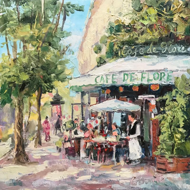 Painting La terrasse du café de Flore en plein été  by Dontu Grigore | Painting Figurative Urban Oil