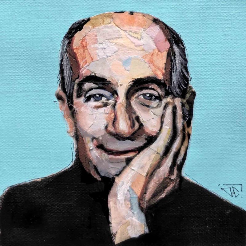 Painting Louis de Funès by G.C.Popartist | Painting Pop-art Acrylic, Gluing, Graffiti, Oil Cinema, Pop icons, Portrait