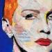 Painting Annie Lennox Eurythmics by G.C.Popartist | Painting Pop-art Portrait Music Pop icons Oil Acrylic Gluing Ink Upcycling Paper