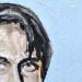 Peinture Jacques Dutronc par G. Carta | Tableau Pop-art Portraits Musique Icones Pop Huile Acrylique Collage Encre Upcycling Papier