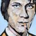 Peinture Jacques Dutronc par G. Carta | Tableau Pop-art Portraits Musique Icones Pop Huile Acrylique Collage Encre Upcycling Papier