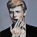 Peinture David Bowie par G. Carta | Tableau Pop-art Portraits Musique Icones Pop Huile Acrylique Collage Encre Upcycling Papier