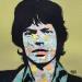 Peinture Mick Jagger The Rolling Stones par G.C.Popartist | Tableau Pop-art Portraits Musique Icones Pop Acrylique Collage Upcycling Papier