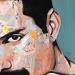 Peinture Freddie Mercury Queen par G. Carta | Tableau Pop-art Portraits Musique Icones Pop Huile Acrylique Collage Encre Upcycling Papier