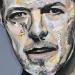 Peinture David Bowie par G. Carta | Tableau Pop-art Portraits Musique Icones Pop Huile Acrylique Collage Encre Upcycling Papier