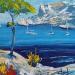 Painting Calanque méditerranéenne en été  by Degabriel Véronique | Painting Figurative Landscapes Marine Nature Oil