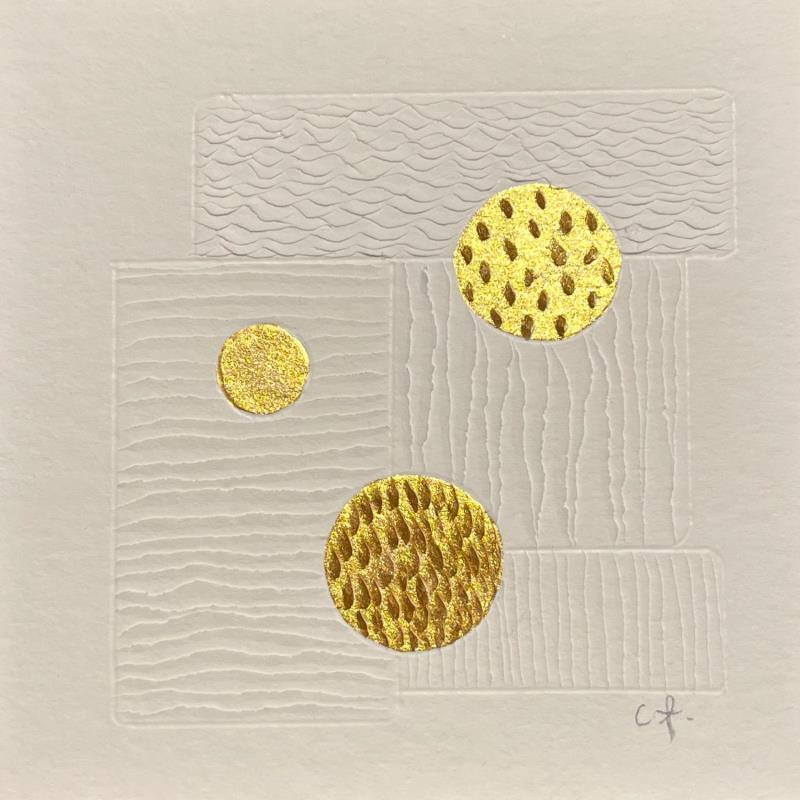 Painting Sunny Reflection by Caitrin Alexandre | Painting Subject matter Nature Architecture Minimalist Ink Gold leaf Paper