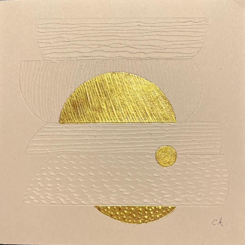 Painting Moonlght Beach by Caitrin Alexandre | Painting Abstract Gold leaf, Ink, Paper Landscapes, Minimalist, Pop icons