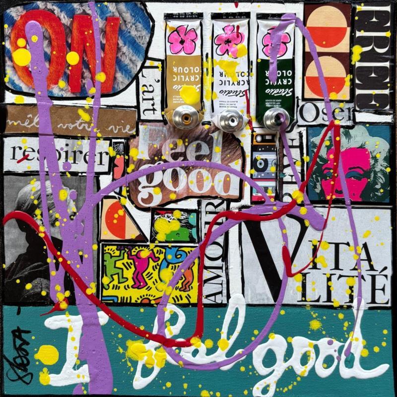 Painting I feel good (on) by Costa Sophie | Painting Pop-art Acrylic, Gluing, Upcycling