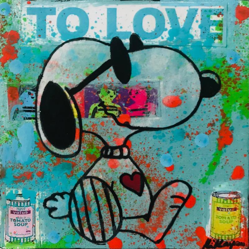 Painting Snoopy love by Kikayou | Painting Pop-art Acrylic, Gluing, Graffiti Pop icons