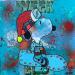 Painting Snoopy Snow board by Kikayou | Painting Pop-art Pop icons Graffiti Acrylic Gluing