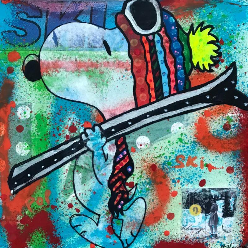 Painting Snoopy ski 01 by Kikayou | Painting Pop-art Acrylic, Gluing, Graffiti Pop icons