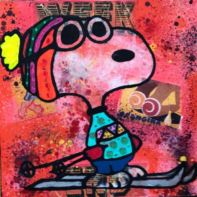 Painting Snoopy free ride by Kikayou | Painting Pop-art Acrylic, Gluing, Graffiti Pop icons