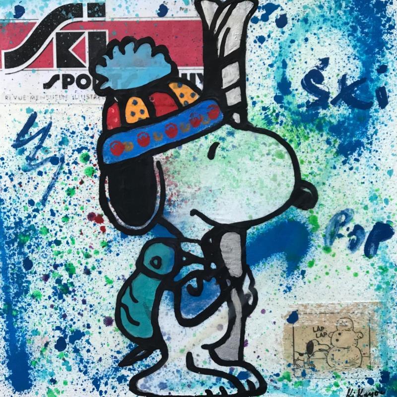 Painting Sports d’hiver by Kikayou | Painting Pop-art Acrylic, Gluing, Graffiti Pop icons