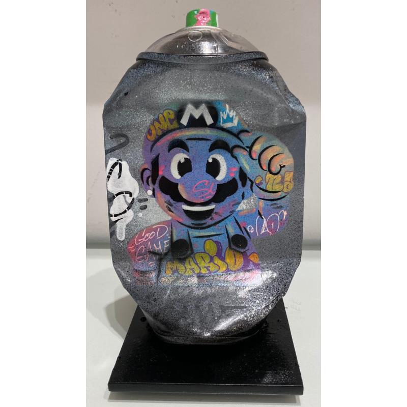 Skulptur Hey Mario von Kedarone | Skulptur Pop-Art Acryl, Graffiti Pop-Ikonen