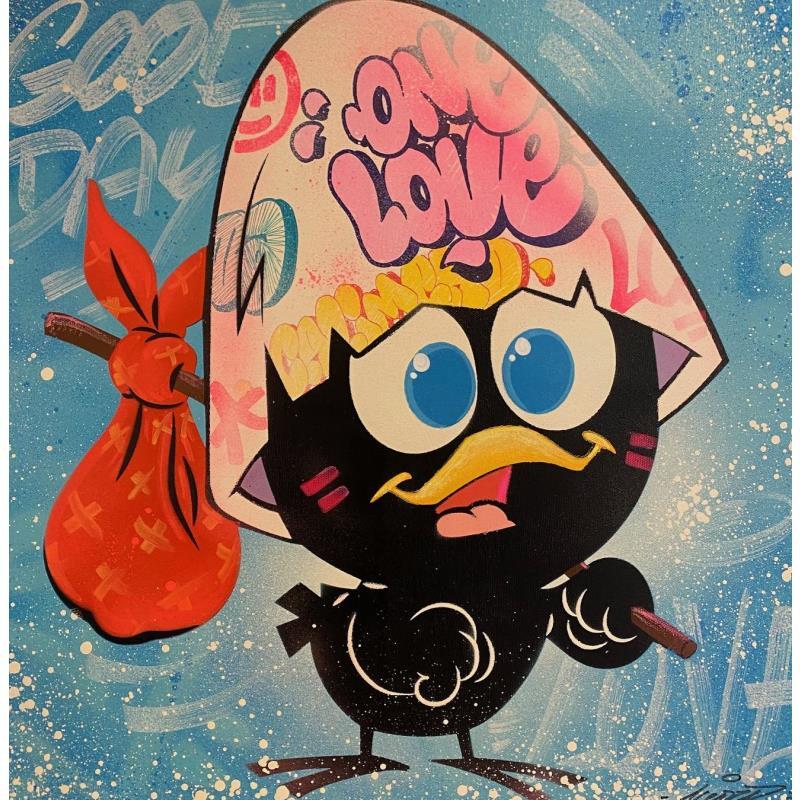Painting Calimero by Kedarone | Painting Pop-art Acrylic, Graffiti Pop icons