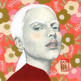 Painting Calie by Alie Loizel | Painting Figurative Acrylic Portrait