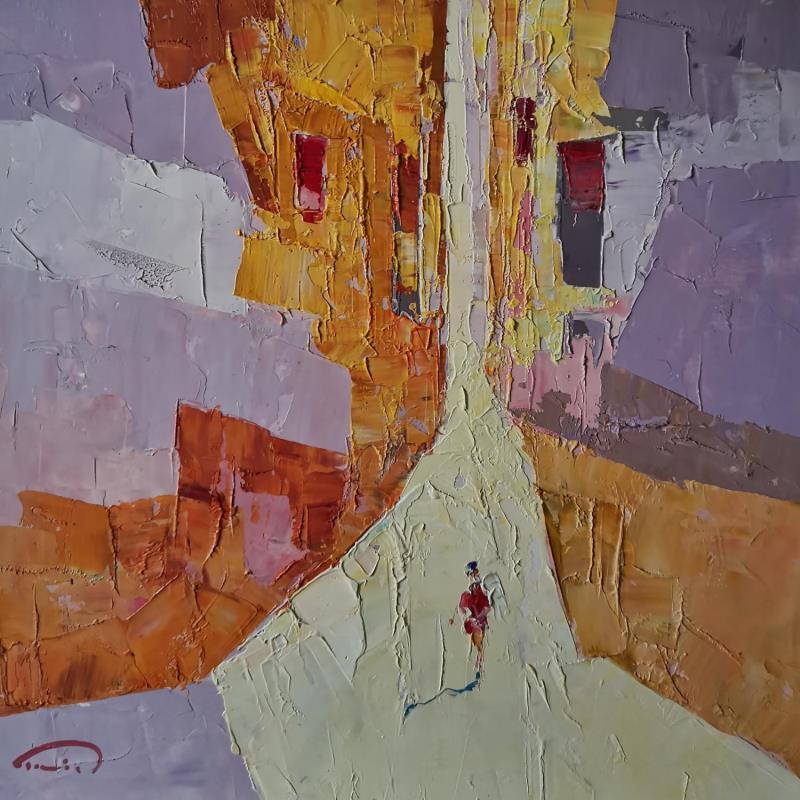 Painting Un monde rose by Tomàs | Painting Abstract Oil Life style, Urban