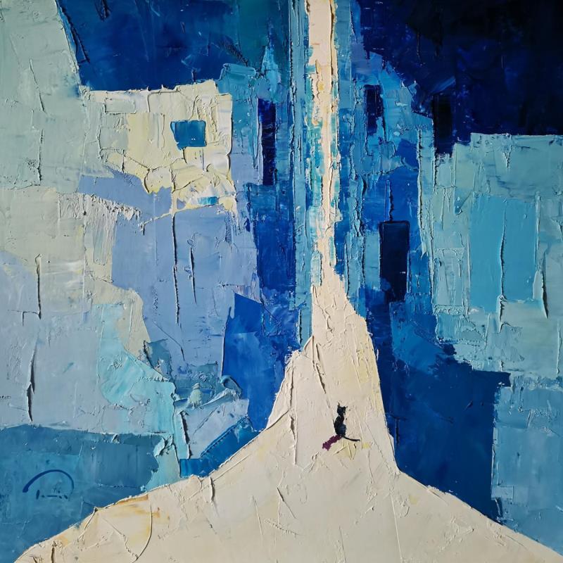 Painting L'observador by Tomàs | Painting Abstract Oil Society, Urban