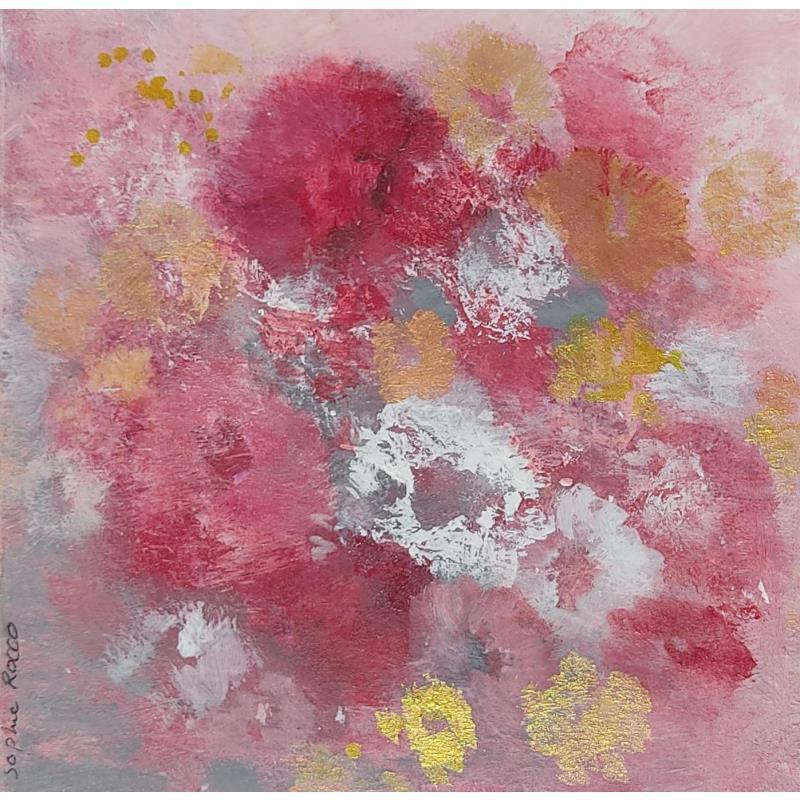 Painting De rose et d'or by Rocco Sophie | Painting Raw art Acrylic Gluing Sand