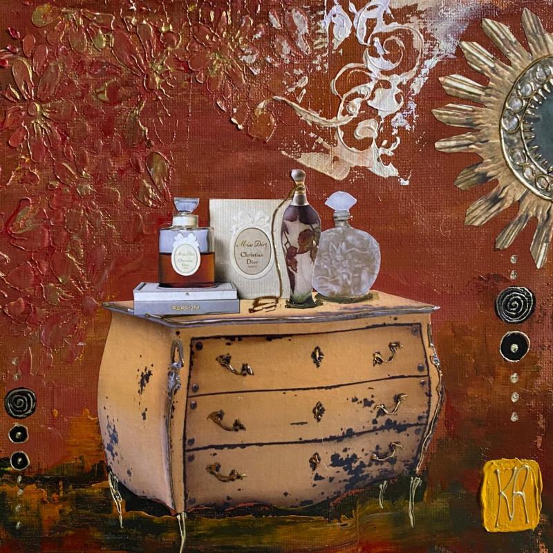 Painting Luxe calme et volupté  by Romanelli Karine | Painting Figurative Acrylic, Gluing, Gold leaf, Paper, Pastel, Posca Mode, Pop icons