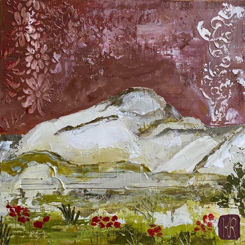 Painting Matin en Provence  by Romanelli Karine | Painting Figurative Acrylic, Gold leaf, Pastel, Posca Landscapes